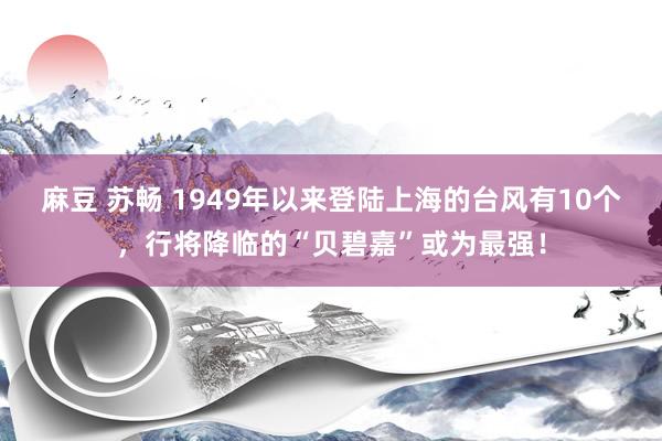 麻豆 苏畅 1949年以来登陆上海的台风有10个，行将降临的“贝碧嘉”或为最强！