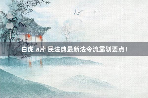 白虎 a片 民法典最新法令流露划要点！