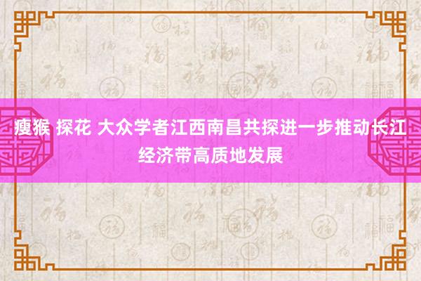 瘦猴 探花 大众学者江西南昌共探进一步推动长江经济带高质地发展