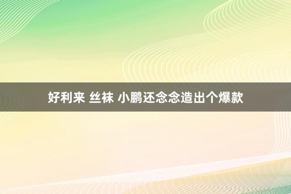 好利来 丝袜 小鹏还念念造出个爆款