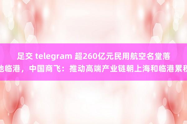 足交 telegram 超260亿元民用航空名堂落地临港，中国商飞：推动高端产业链朝上海和临港累积