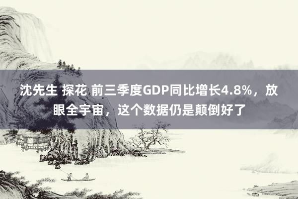 沈先生 探花 前三季度GDP同比增长4.8%，放眼全宇宙，这个数据仍是颠倒好了