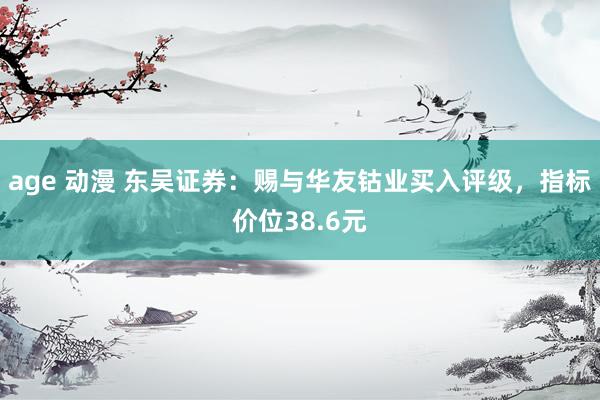 age 动漫 东吴证券：赐与华友钴业买入评级，指标价位38.6元