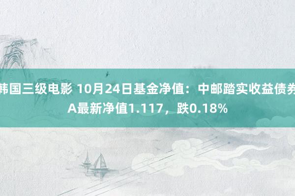 韩国三级电影 10月24日基金净值：中邮踏实收益债券A最新净值1.117，跌0.18%