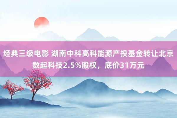 经典三级电影 湖南中科高科能源产投基金转让北京数起科技2.5%股权，底价31万元