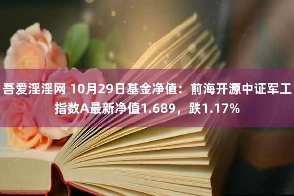 吾爱淫淫网 10月29日基金净值：前海开源中证军工指数A最新净值1.689，跌1.17%