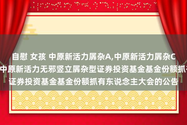 自慰 女孩 中原新活力羼杂A，中原新活力羼杂C: 对于以通信面孔召开中原新活力无邪竖立羼杂型证券投资基金基金份额抓有东说念主大会的公告