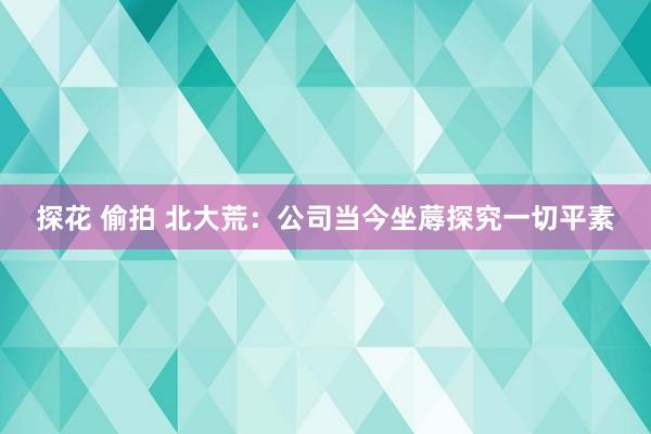 探花 偷拍 北大荒：公司当今坐蓐探究一切平素