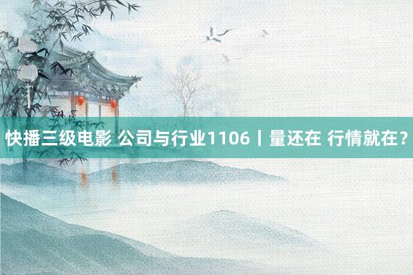 快播三级电影 公司与行业1106丨量还在 行情就在？