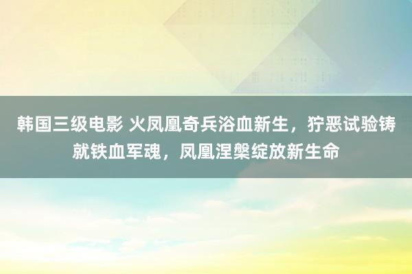 韩国三级电影 火凤凰奇兵浴血新生，狞恶试验铸就铁血军魂，凤凰涅槃绽放新生命