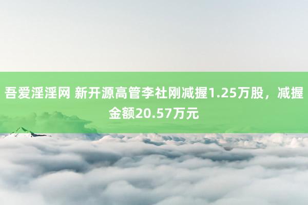 吾爱淫淫网 新开源高管李社刚减握1.25万股，减握金额20.57万元