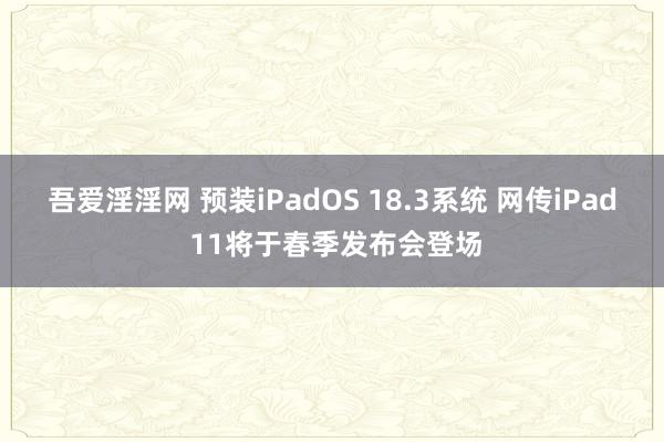 吾爱淫淫网 预装iPadOS 18.3系统 网传iPad 11将于春季发布会登场