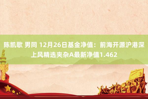 陈凯歌 男同 12月26日基金净值：前海开源沪港深上风精选夹杂A最新净值1.462