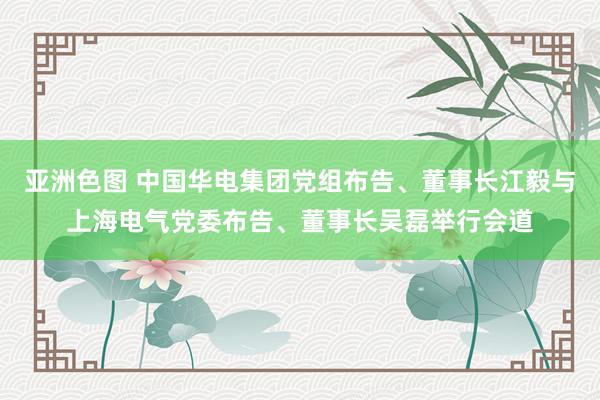 亚洲色图 中国华电集团党组布告、董事长江毅与上海电气党委布告、董事长吴磊举行会道