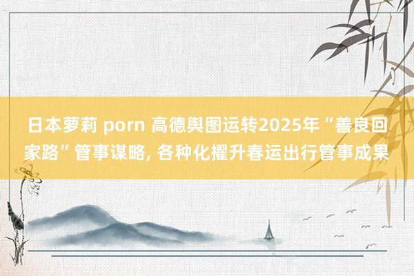 日本萝莉 porn 高德舆图运转2025年“善良回家路”管事谋略， 各种化擢升春运出行管事成果